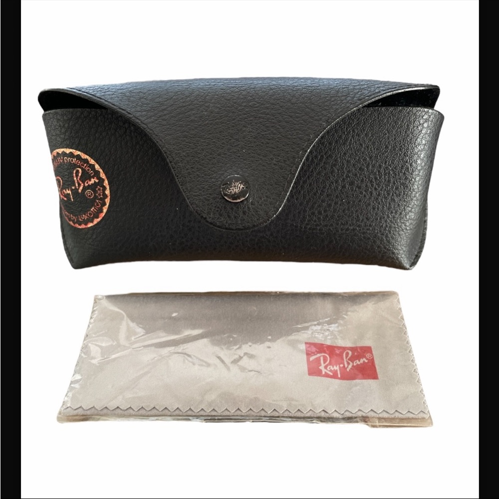 Ray-Ban black sunglasses case and cleaning cloth